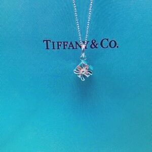 Tiffany & Co Silver Bow Pendant Necklace